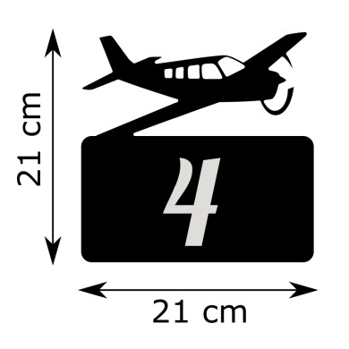 Numéro de rue - Avion - Dimensions