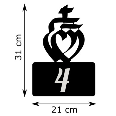 Numéro de rue - Cœur Vendéen - dimensions